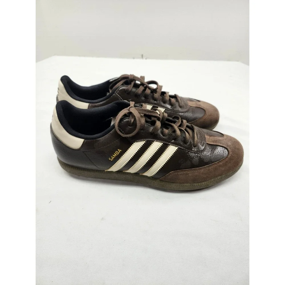 Adidas Samba Golf Shoes Mens 11.5 Brown Leather Spiked 675600 Spikeless Hybrid